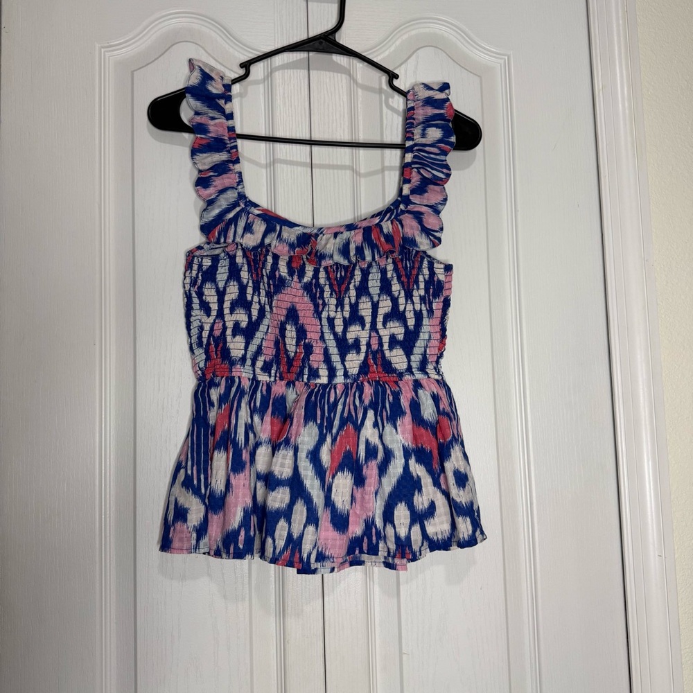 Crown & Ivy Blue and Pink Patterned Women's Top (A4) - Picture 7 of 7